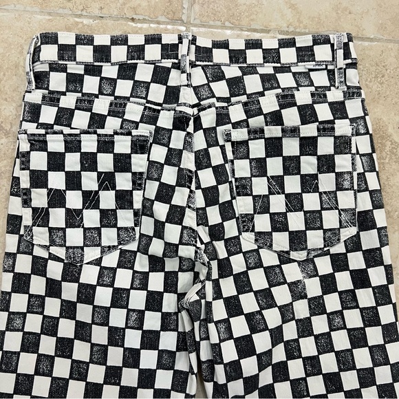 MOTHER Checkerboard Ankle Fray Pants - Black and White - Picture 11 of 14